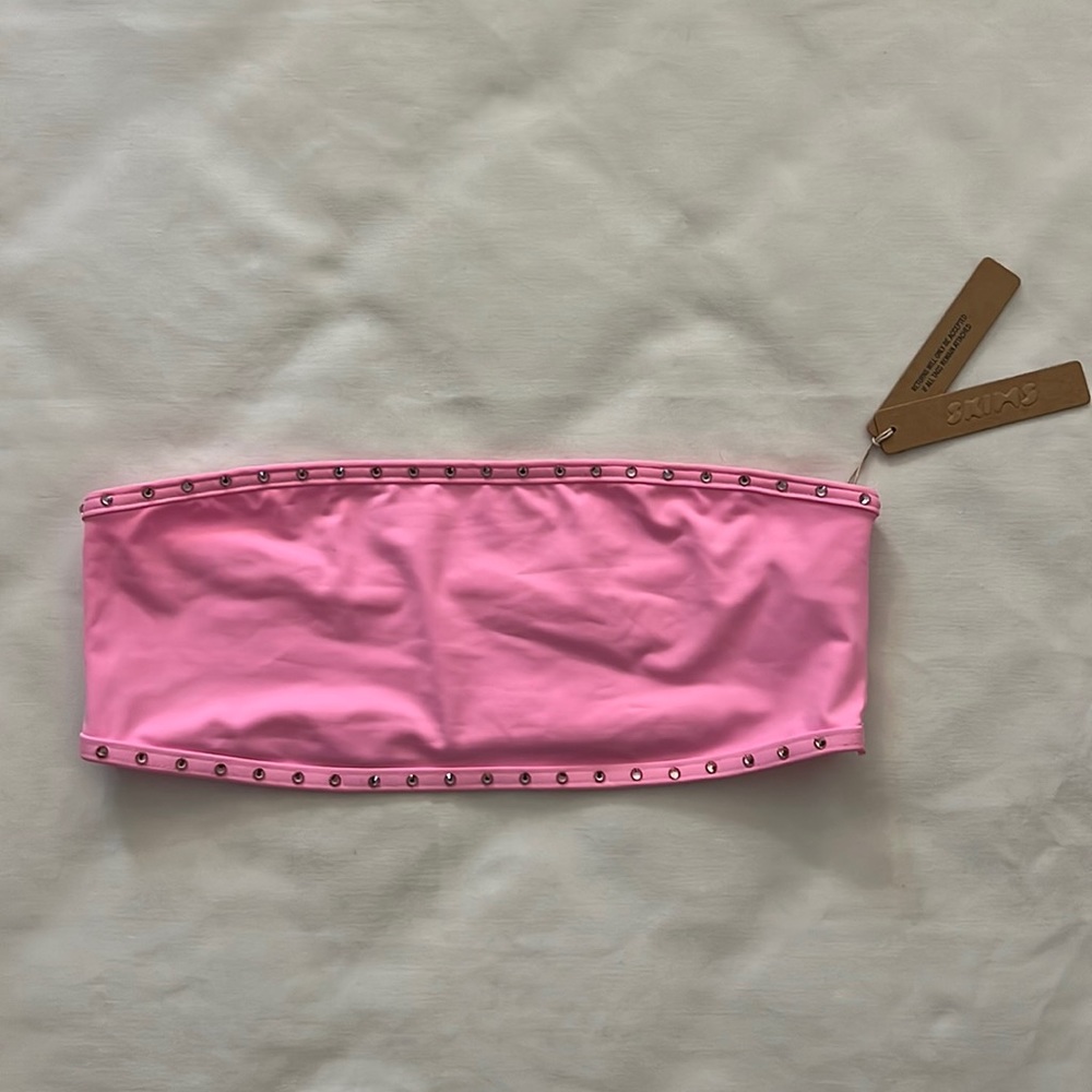 SKIMS RHINESTONE BANDEAU BIKINI TOP
